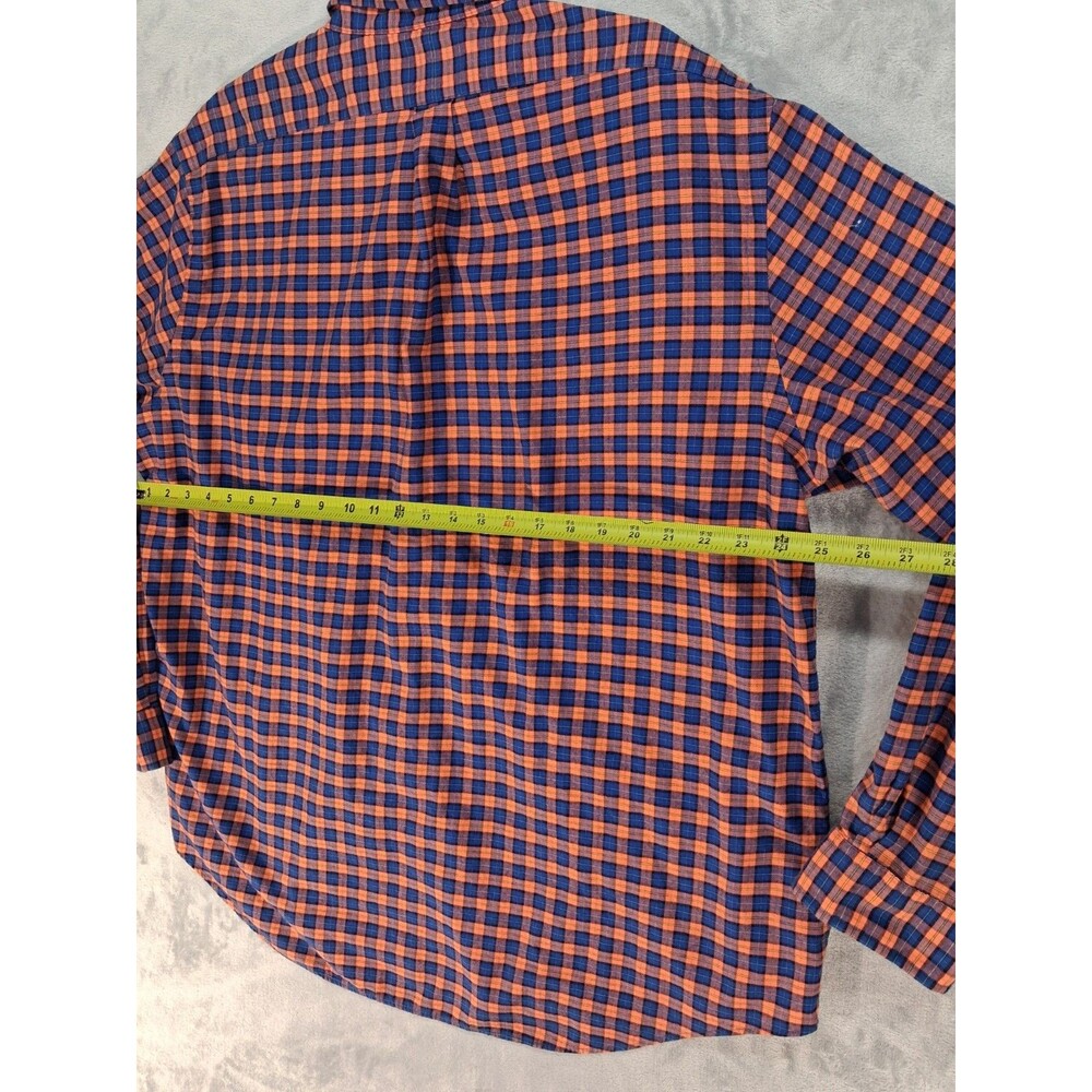 Ralph Laure Polo Men's XXL Button Shirt Plaid Blue and Orange - Picture 6 of 7